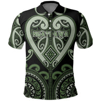 Custom Aotearoa Ngati Awa Polo Shirt Maori Tribal Pattern LT05 Green - Polynesian Pride