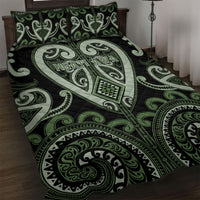 Aotearoa Ngati Awa Quilt Bed Set Maori Tribal Pattern LT05 Green - Polynesian Pride