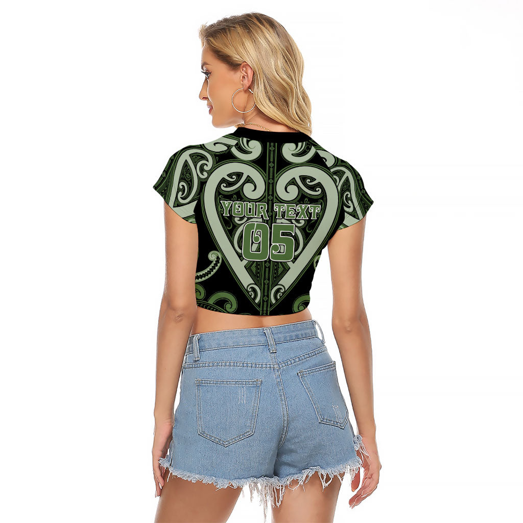 Custom Aotearoa Ngati Awa Raglan Cropped T Shirt Maori Tribal Pattern LT05 - Polynesian Pride