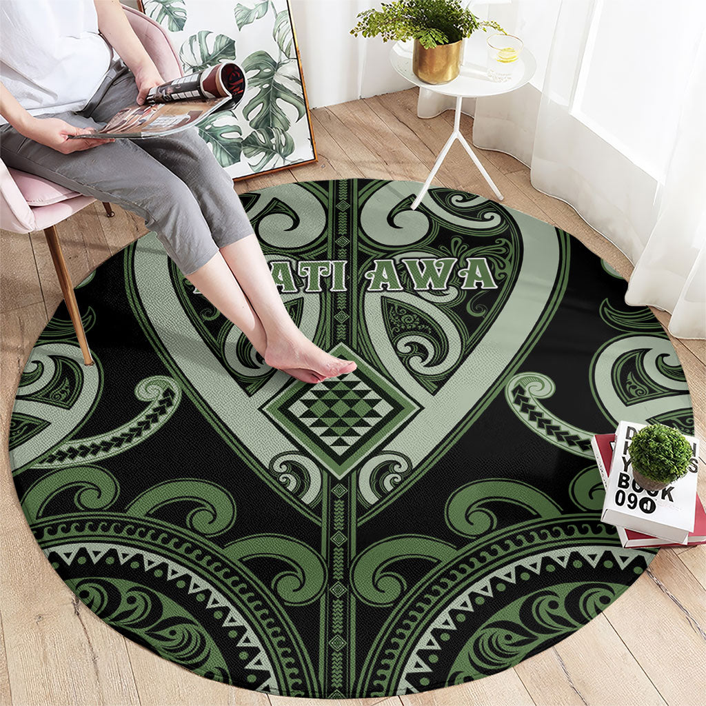 Aotearoa Ngati Awa Round Carpet Maori Tribal Pattern LT05 - Polynesian Pride