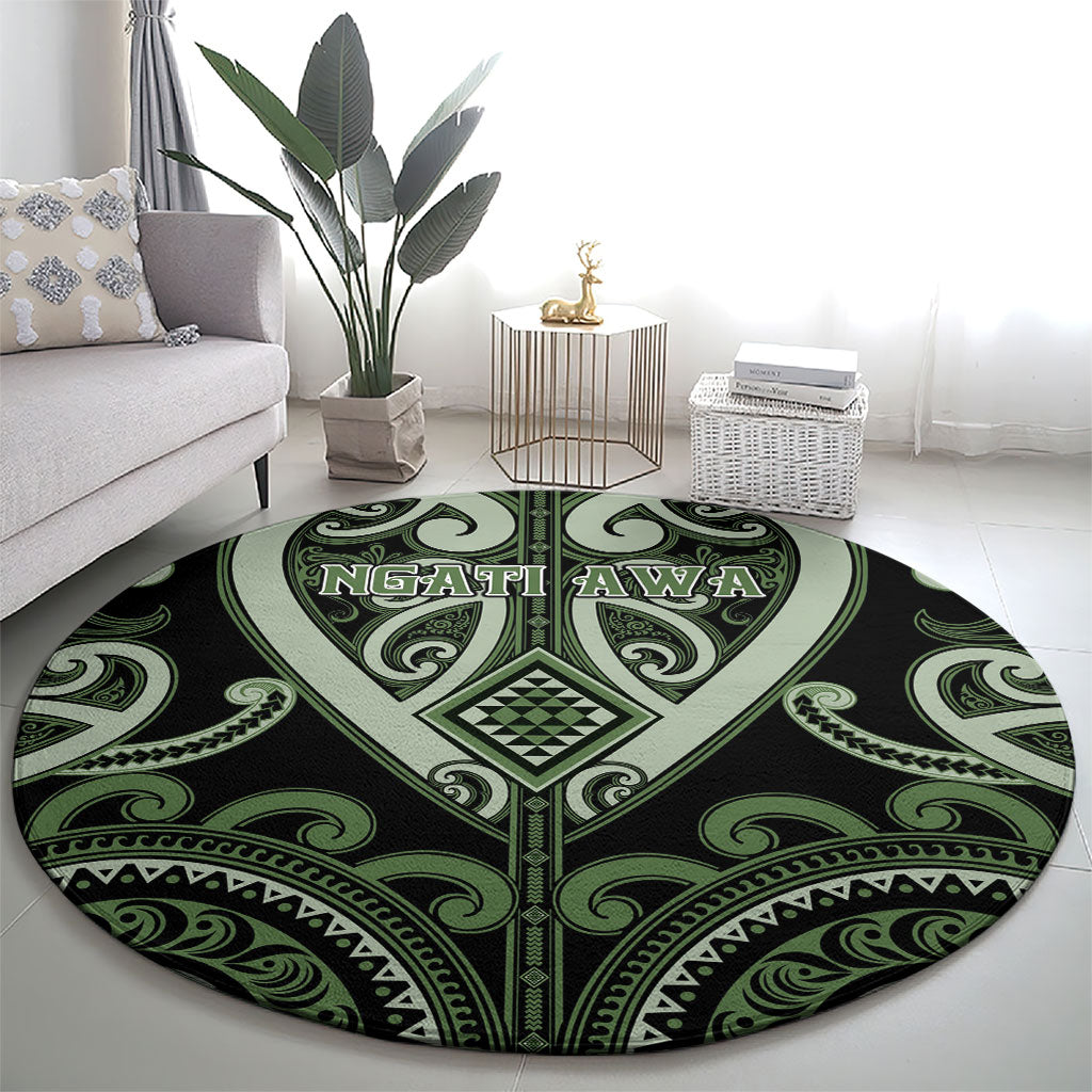 Aotearoa Ngati Awa Round Carpet Maori Tribal Pattern LT05 - Polynesian Pride