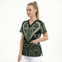 Custom Aotearoa Ngati Awa Scrub Top Maori Tribal Pattern LT05 - Polynesian Pride
