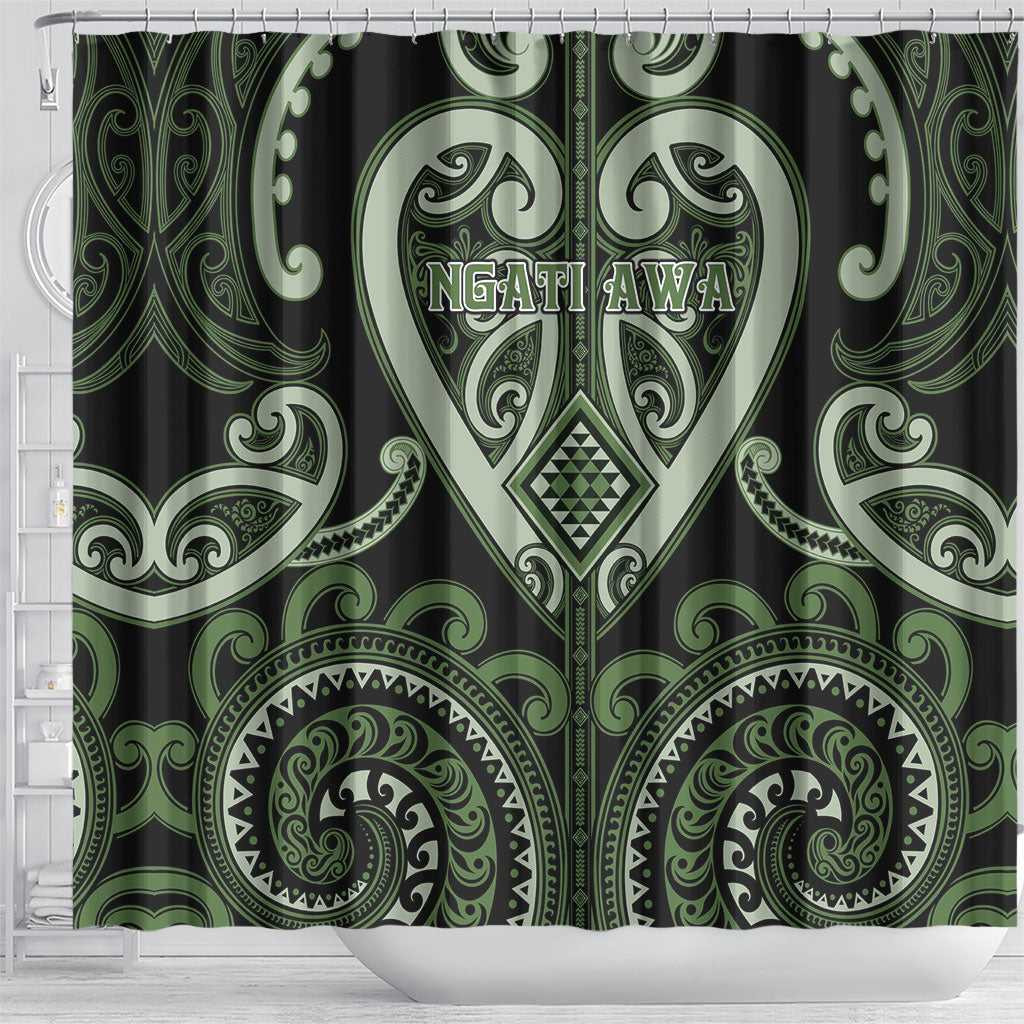 Aotearoa Ngati Awa Shower Curtain Maori Tribal Pattern LT05 - Polynesian Pride