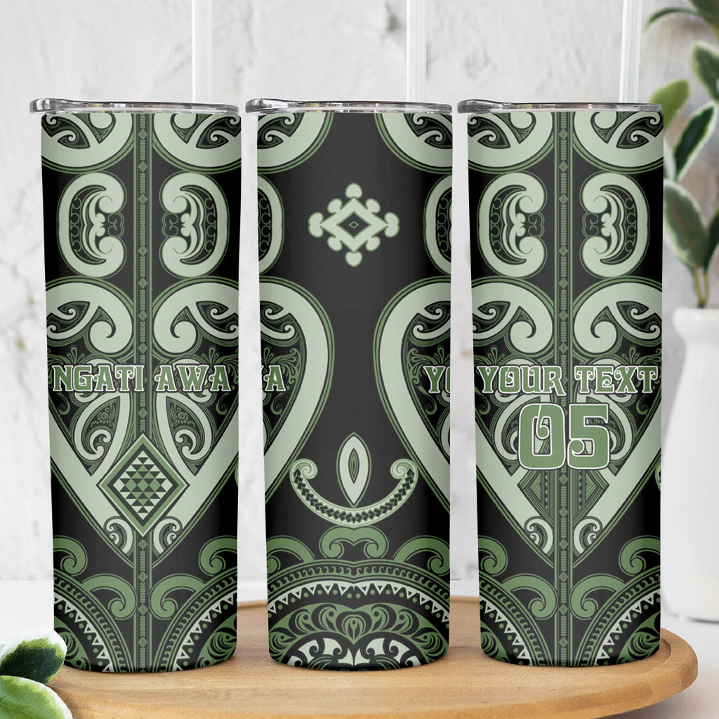Custom Aotearoa Ngati Awa Skinny Tumbler Maori Tribal Pattern LT05 - Polynesian Pride