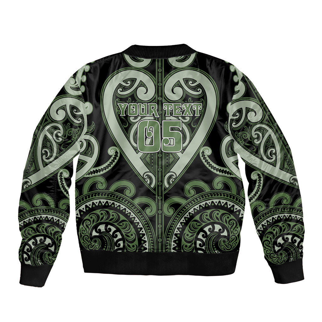 Custom Aotearoa Ngati Awa Sleeve Zip Bomber Jacket Maori Tribal Pattern LT05 - Polynesian Pride