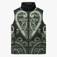 Custom Aotearoa Ngati Awa Sleeveless Puffer Jacket Maori Tribal Pattern LT05 Unisex Green - Polynesian Pride