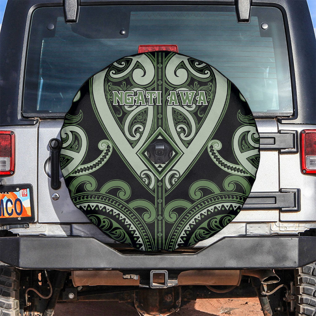 Aotearoa Ngati Awa Spare Tire Cover Maori Tribal Pattern LT05 Green - Polynesian Pride