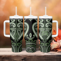 Custom Aotearoa Ngati Awa Tumbler With Handle Maori Tribal Pattern LT05 - Polynesian Pride
