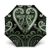 Aotearoa Ngati Awa Umbrella Maori Tribal Pattern LT05 One Size Folded 11.42 inch Opened Diameter 37.4 inch Green - Polynesian Pride