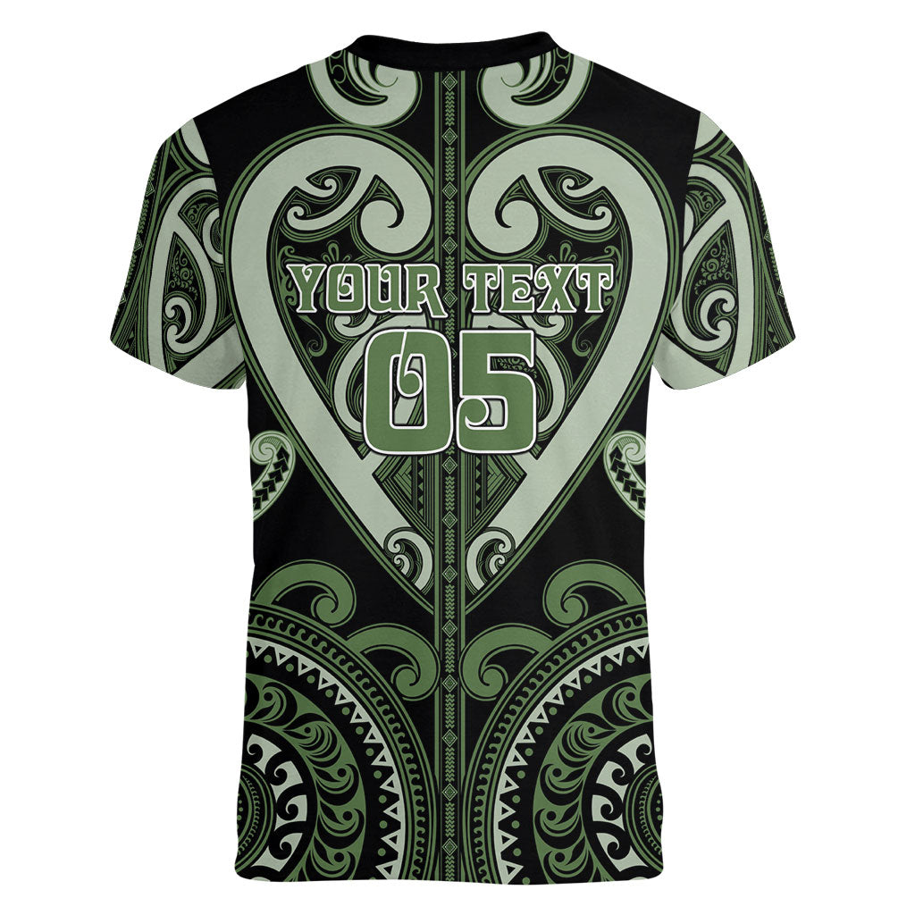 Custom Aotearoa Ngati Awa Women V-Neck T-Shirt Maori Tribal Pattern LT05 - Polynesian Pride