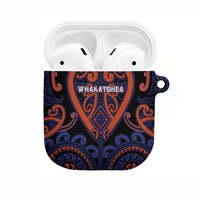 Aotearoa Whakatohea AirPods Case Maori Tribal Pattern LT05 Navy - Polynesian Pride
