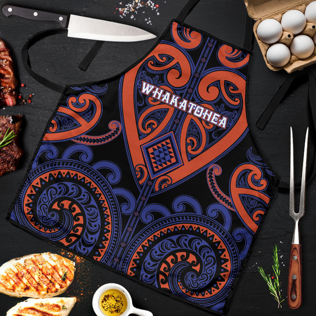 Aotearoa Whakatohea Apron Maori Tribal Pattern LT05 Navy - Polynesian Pride