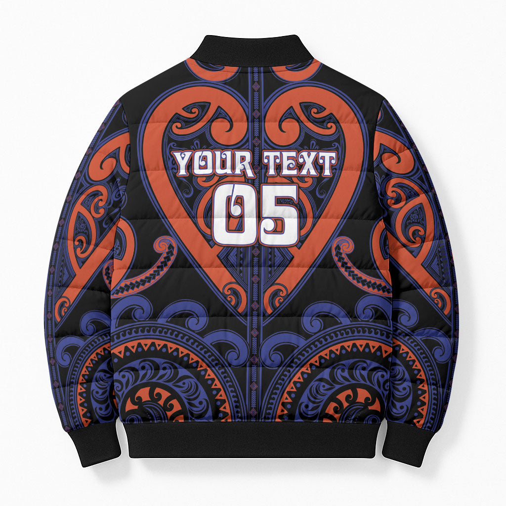 Custom Aotearoa Whakatohea Bomber Puffer Jacket Maori Tribal Pattern LT05 - Polynesian Pride