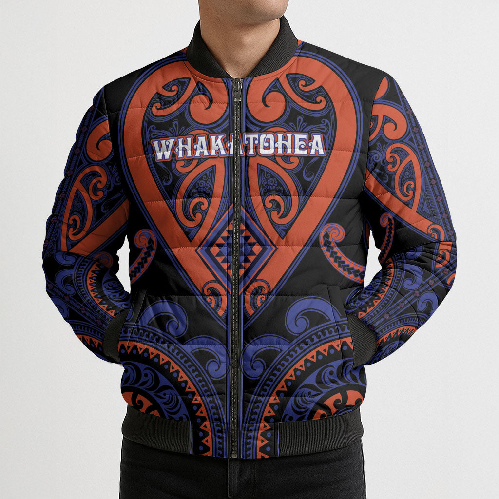 Custom Aotearoa Whakatohea Bomber Puffer Jacket Maori Tribal Pattern LT05 - Polynesian Pride