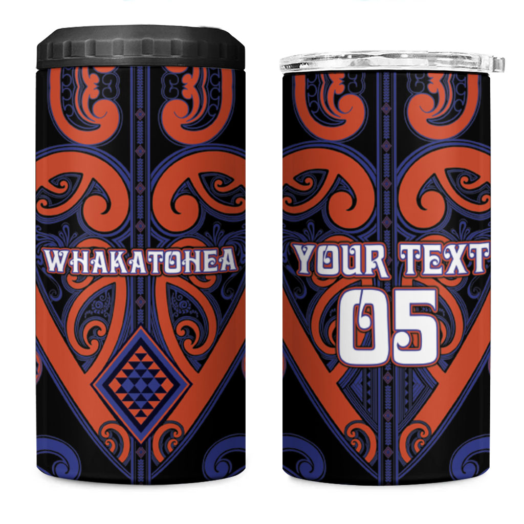 Custom Aotearoa Whakatohea 4 in 1 Can Cooler Tumbler Maori Tribal Pattern LT05 One Size: 16 oz Navy - Polynesian Pride