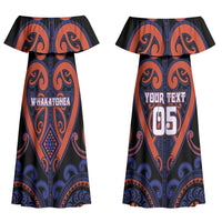 Custom Aotearoa Whakatohea Couples Matching Off Shoulder Maxi Dress and Hawaiian Shirt Maori Tribal Pattern LT05 - Polynesian Pride