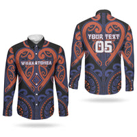 Custom Aotearoa Whakatohea Couples Matching Off Shoulder Short Dress and Long Sleeve Button Shirt Maori Tribal Pattern LT05 - Polynesian Pride