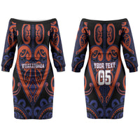 Custom Aotearoa Whakatohea Couples Matching Off The Shoulder Long Sleeve Dress and Long Sleeve Button Shirt Maori Tribal Pattern LT05 - Polynesian Pride