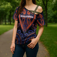 Custom Aotearoa Whakatohea Cross Shoulder Shirt Maori Tribal Pattern LT05 - Polynesian Pride
