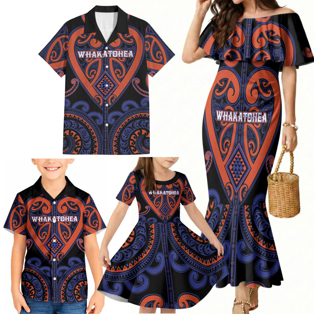 Custom Aotearoa Whakatohea Family Matching Mermaid Dress and Hawaiian Shirt Maori Tribal Pattern LT05 - Polynesian Pride