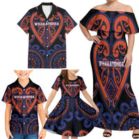 Custom Aotearoa Whakatohea Family Matching Off Shoulder Maxi Dress and Hawaiian Shirt Maori Tribal Pattern LT05 - Polynesian Pride