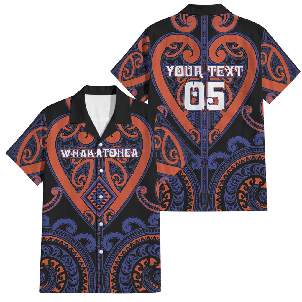 Custom Aotearoa Whakatohea Family Matching Summer Maxi Dress and Hawaiian Shirt Maori Tribal Pattern LT05 Dad's Shirt - Short Sleeve Navy - Polynesian Pride