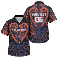 Custom Aotearoa Whakatohea Family Matching Summer Maxi Dress and Hawaiian Shirt Maori Tribal Pattern LT05 Son's Shirt Navy - Polynesian Pride