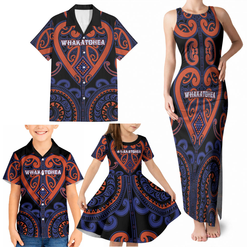 Custom Aotearoa Whakatohea Family Matching Tank Maxi Dress and Hawaiian Shirt Maori Tribal Pattern LT05 - Polynesian Pride