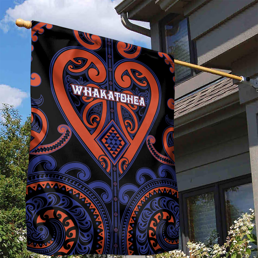Aotearoa Whakatohea Garden Flag Maori Tribal Pattern LT05 - Polynesian Pride