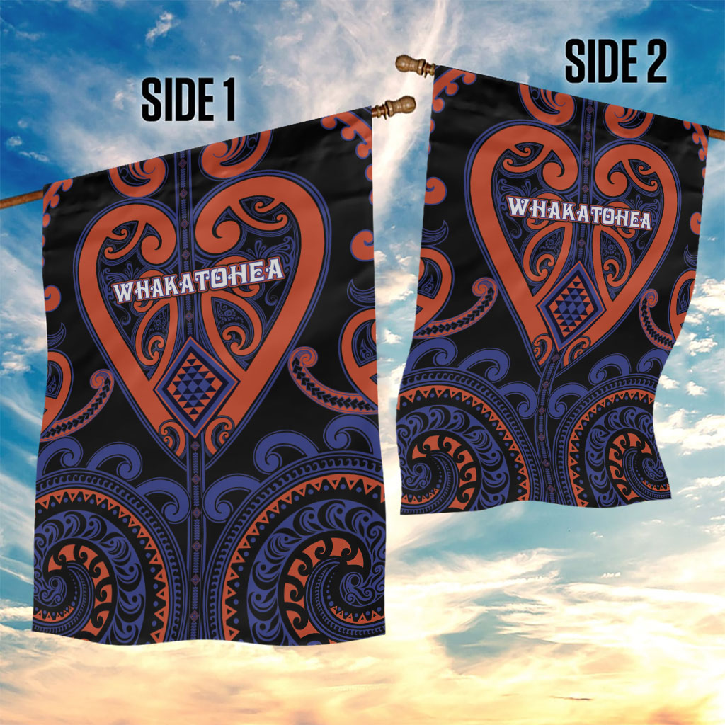 Aotearoa Whakatohea Garden Flag Maori Tribal Pattern LT05 - Polynesian Pride