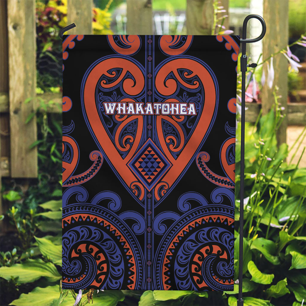 Aotearoa Whakatohea Garden Flag Maori Tribal Pattern LT05 Garden Flag Navy - Polynesian Pride