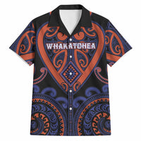 Custom Aotearoa Whakatohea Hawaiian Shirt Maori Tribal Pattern LT05 Navy - Polynesian Pride