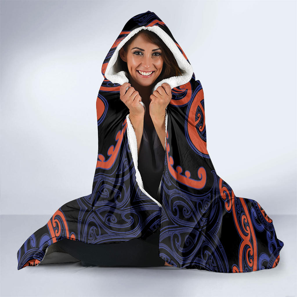 Aotearoa Whakatohea Hooded Blanket Maori Tribal Pattern LT05 - Polynesian Pride