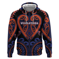 Custom Aotearoa Whakatohea Hoodie Maori Tribal Pattern LT05 Pullover Hoodie Navy - Polynesian Pride
