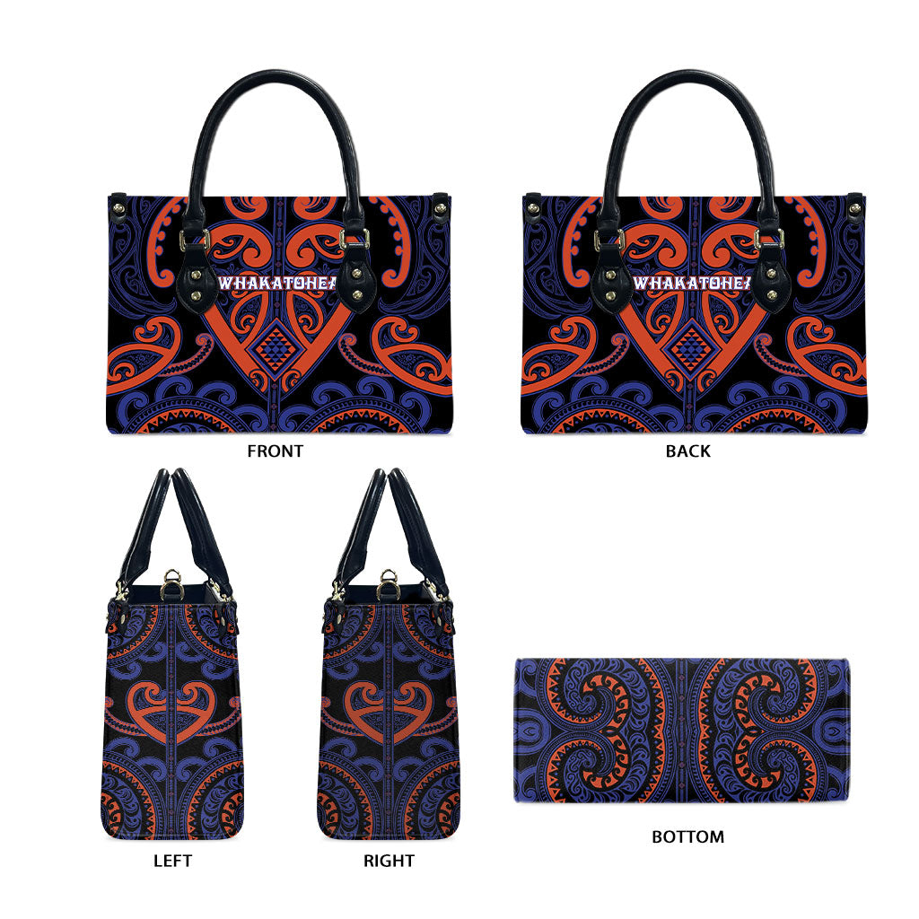 Aotearoa Whakatohea Leather Bag Maori Tribal Pattern LT05 - Polynesian Pride