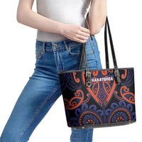 Aotearoa Whakatohea Leather Tote Bag Maori Tribal Pattern LT05 - Polynesian Pride