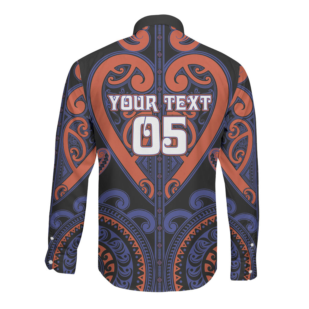 Custom Aotearoa Whakatohea Long Sleeve Button Shirt Maori Tribal Pattern LT05 - Polynesian Pride