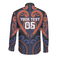Custom Aotearoa Whakatohea Long Sleeve Button Shirt Maori Tribal Pattern LT05 - Polynesian Pride