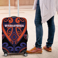 Aotearoa Whakatohea Luggage Cover Maori Tribal Pattern LT05 Navy - Polynesian Pride