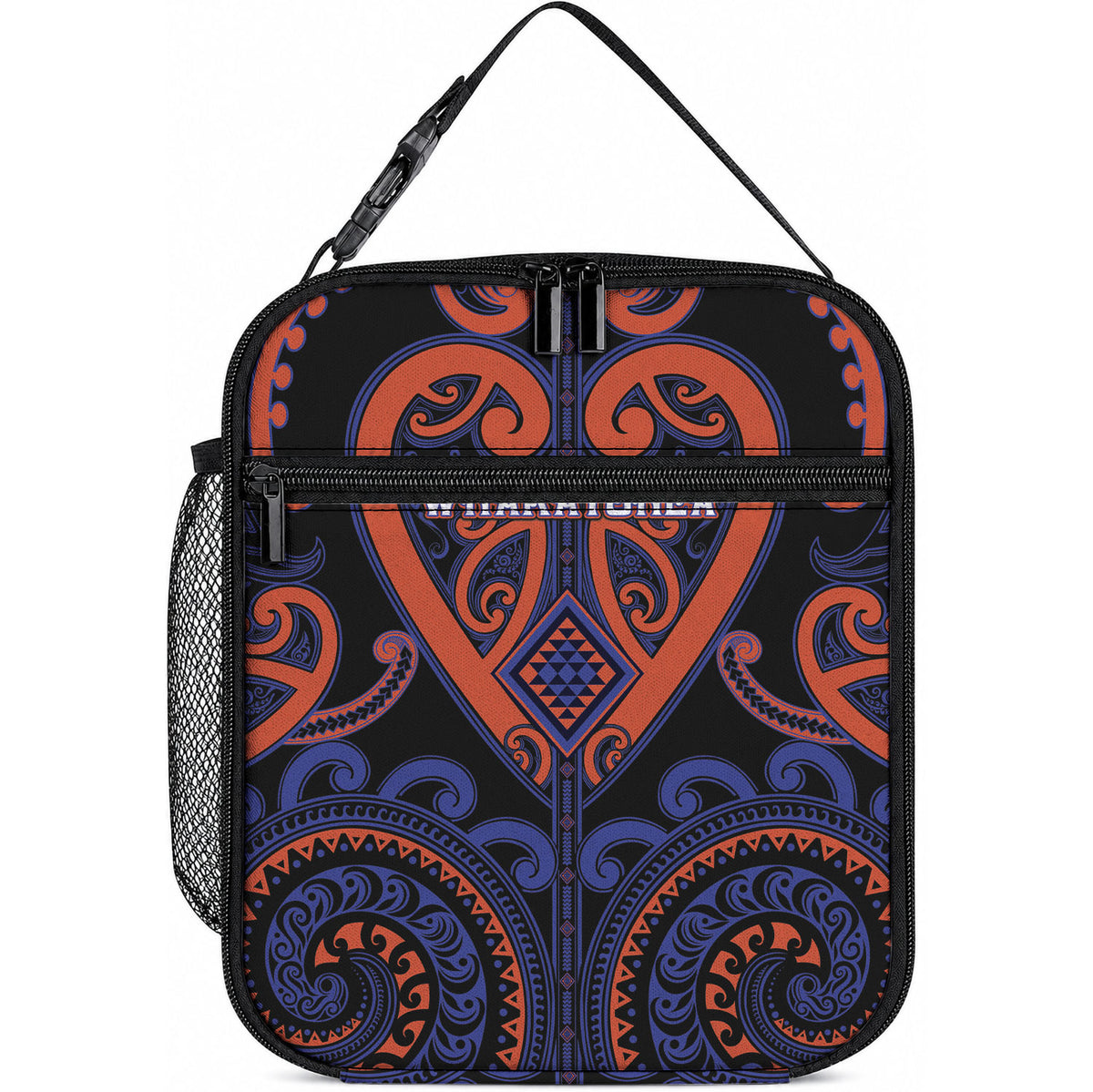 Aotearoa Whakatohea Lunch Bag Maori Tribal Pattern LT05 10.2 × 8.3 × 4.3 inch Navy - Polynesian Pride