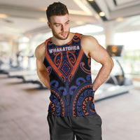 Custom Aotearoa Whakatohea Men Tank Top Maori Tribal Pattern LT05 Navy - Polynesian Pride