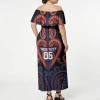 Custom Aotearoa Whakatohea Off Shoulder Maxi Dress Maori Tribal Pattern LT05 - Polynesian Pride
