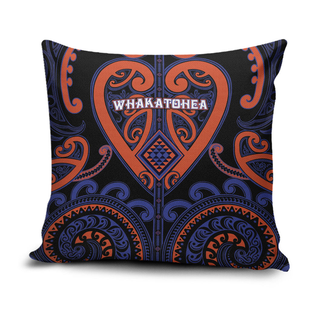 Aotearoa Whakatohea Pillow Cover Maori Tribal Pattern LT05 Navy - Polynesian Pride