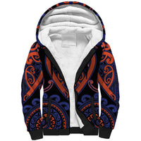 Custom Aotearoa Whakatohea Sherpa Hoodie Maori Tribal Pattern LT05 Unisex Navy - Polynesian Pride