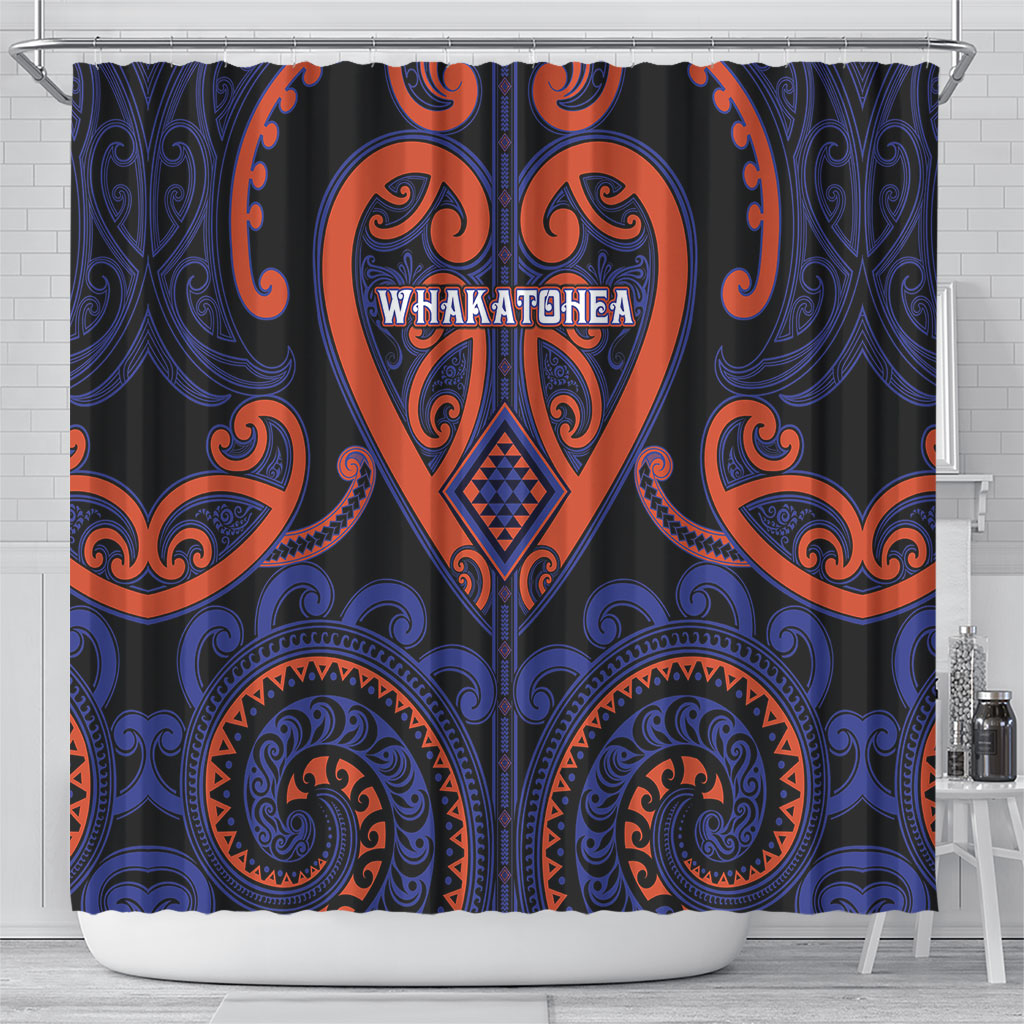 Aotearoa Whakatohea Shower Curtain Maori Tribal Pattern LT05 - Polynesian Pride