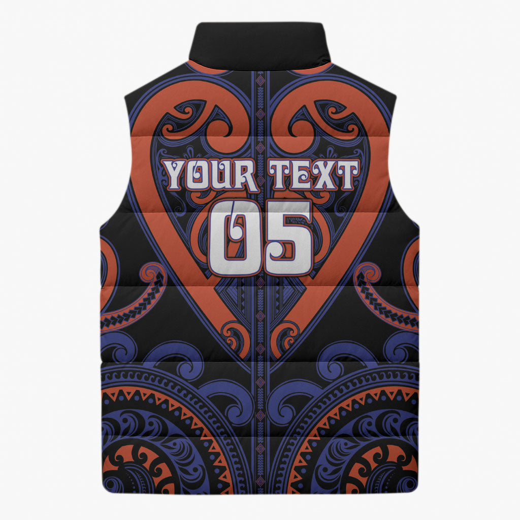 Custom Aotearoa Whakatohea Sleeveless Puffer Jacket Maori Tribal Pattern LT05 - Polynesian Pride