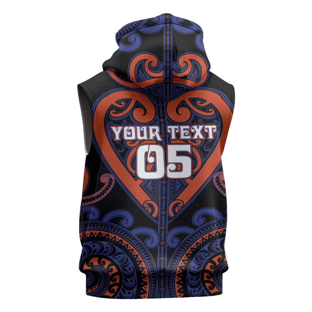 Custom Aotearoa Whakatohea Sleeveless Zip Hoodie Maori Tribal Pattern LT05 - Polynesian Pride