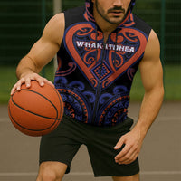 Custom Aotearoa Whakatohea Sleeveless Zip Hoodie Maori Tribal Pattern LT05 - Polynesian Pride