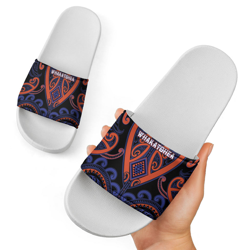 Aotearoa Whakatohea Slide Sandals Maori Tribal Pattern LT05 - Polynesian Pride