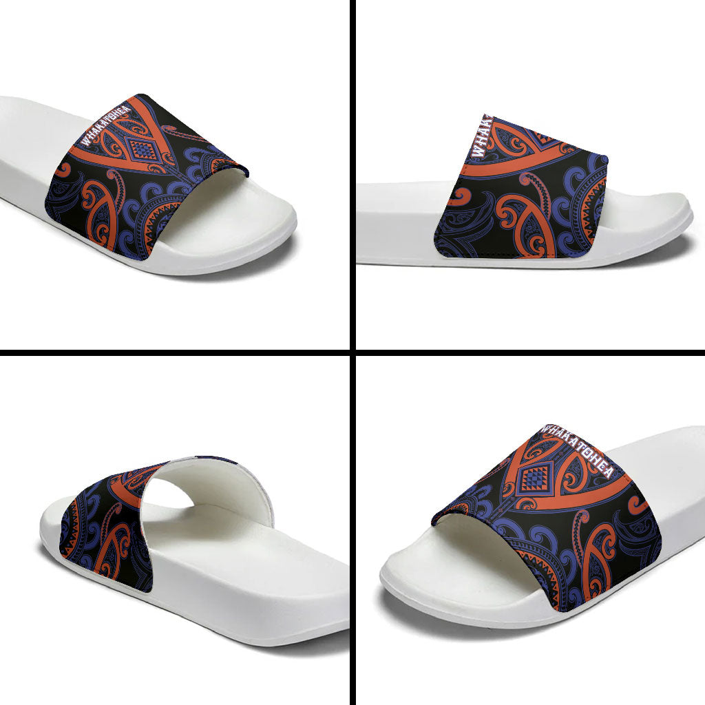 Aotearoa Whakatohea Slide Sandals Maori Tribal Pattern LT05 - Polynesian Pride
